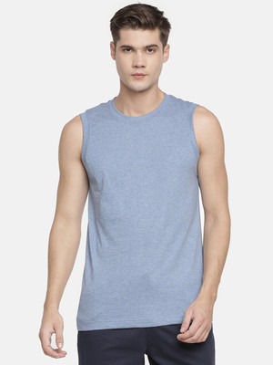 Macroman M-Series Solid Men Round Neck Blue T-Shirt