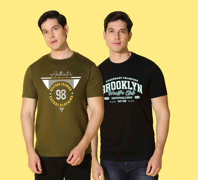 WOOSTRO Graphic Print Men Round Neck Multicolor T-Shirt