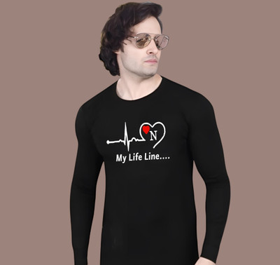 ADIXUS Graphic Print Men Round Neck Black T-Shirt