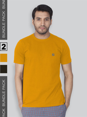 Lux Nitro Solid Men Round Neck Multicolor T-Shirt