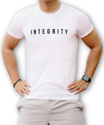 Men Mantra Typography Men Round Neck White T-Shirt