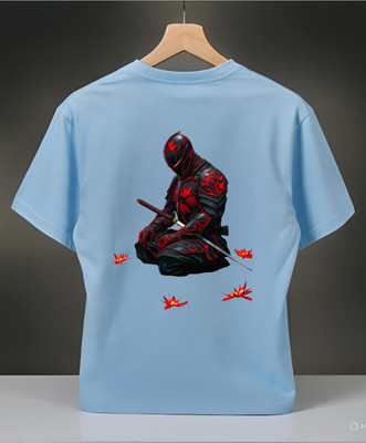 BROP Graphic Print Men Round Neck Blue T-Shirt