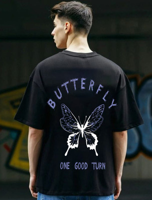 Uniplanet Store Printed, Typography Men Round Neck Black T-Shirt