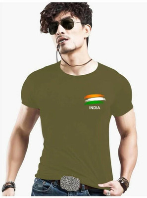 Dineshfeshion Printed Men Round Neck Green T-Shirt
