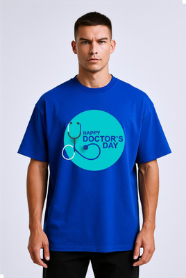 goodsign Printed Men Round Neck Blue T-Shirt