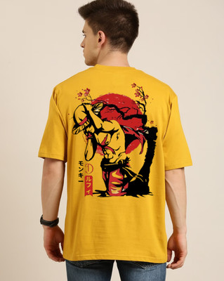 clickwell Printed Men Round Neck Yellow T-Shirt