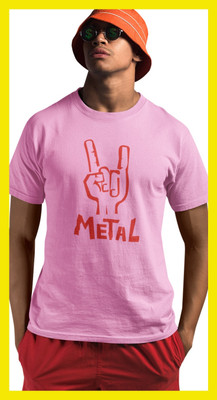 Streetfluencer Printed Men Round Neck Pink T-Shirt