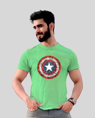 Jack Paris Printed Men Round Neck Light Green T-Shirt