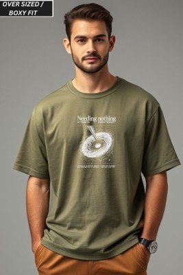 UrGear Printed Men Round Neck Green T-Shirt