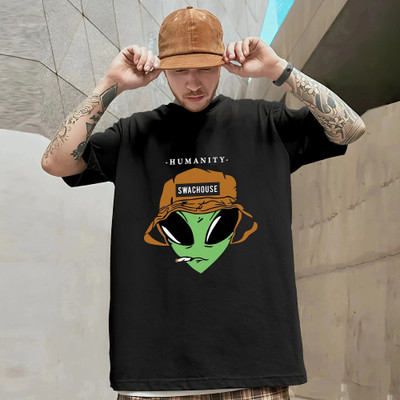Benny Brooks Printed Men Round Neck Black T-Shirt