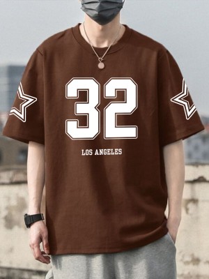 Cool Plus Graphic Print Men Round Neck Brown T-Shirt