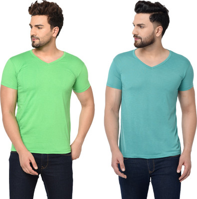 Tresna Fab Solid Men V Neck Multicolor T-Shirt