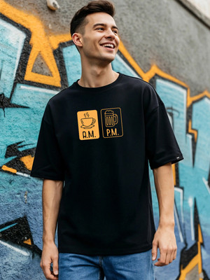 BEWAKOOF Graphic Print Men Round Neck Black T-Shirt