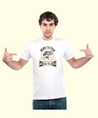 UDNAG Typography Men Round Neck White, Black T-Shirt