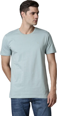 Maxzone Solid Men Round Neck Blue T-Shirt