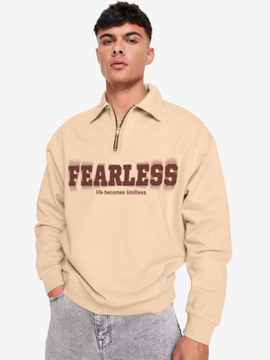 Jump Cuts Printed Men Polo Neck Beige, Brown T-Shirt