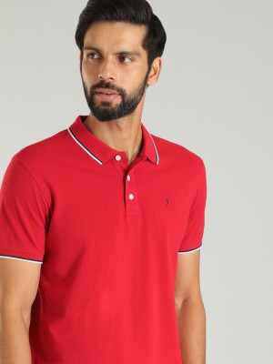 INDIAN TERRAIN Solid Men Polo Neck Red T-Shirt