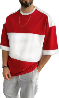 TUKAT Colorblock Men Round Neck Red T-Shirt