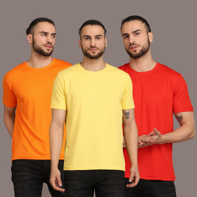 Lakshya Fashions Solid Men Round Neck Multicolor T-Shirt