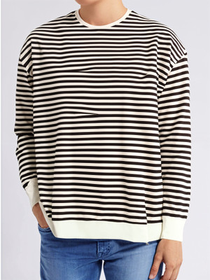 MACK JONNEY Striped Men Round Neck Brown, White T-Shirt