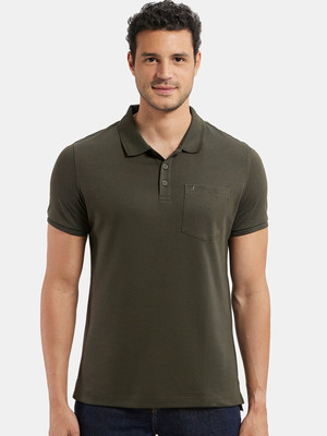 JOCKEY Solid Men Polo Neck Green T-Shirt
