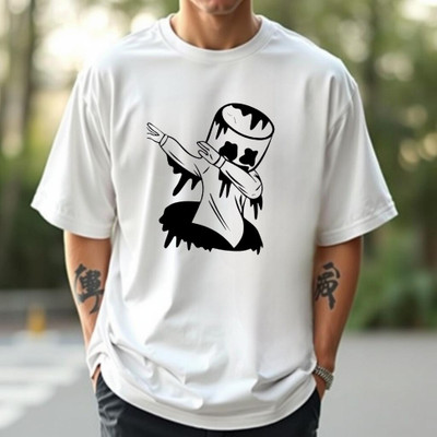 BLOSSOMTRADER Printed Men Round Neck White T-Shirt