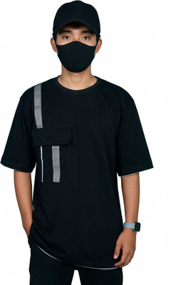 Rb azad Solid Men Round Neck Black T-Shirt