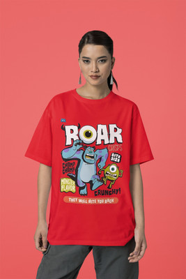 syom Graphic Print Women Crew Neck Red T-Shirt