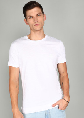 DIESEL Solid Men Round Neck White T-Shirt