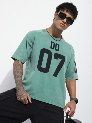 DIFFERENCE OF OPINION Printed Men Round Neck Green T-Shirt