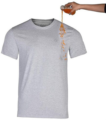 Schoolay Self Design Men Round Neck Grey T-Shirt