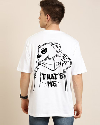 Clickwell Trending Printed, Typography Men Round Neck White T-Shirt