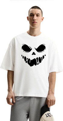 fashnobic Printed Men Round Neck White T-Shirt
