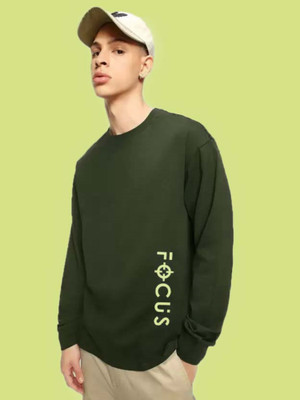 Jump Cuts Printed Men Round Neck Green, White T-Shirt