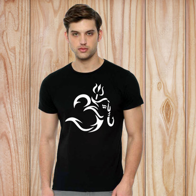 ANVST Graphic Print Men Round Neck Black T-Shirt