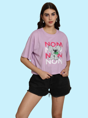 DreamBe Printed, Typography Women Round Neck Multicolor T-Shirt