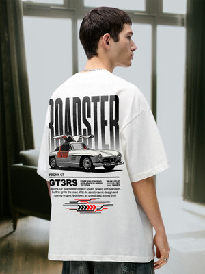 Pronk Printed Men Round Neck White T-Shirt