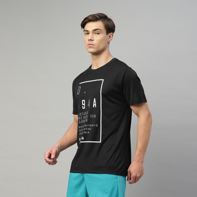 DIDA Printed Men Round Neck Black T-Shirt