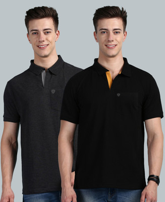 LUX cozi Solid Men Polo Neck Multicolor T-Shirt