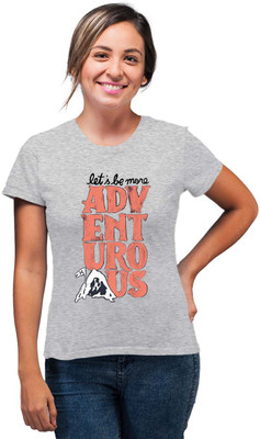 SmarTee Street Printed Women Round Neck Grey T-Shirt