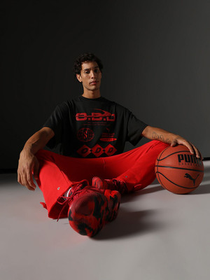 PUMA Solid Men Crew Neck Black T-Shirt