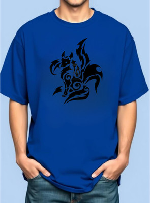 goodsign Printed Men Round Neck Blue T-Shirt