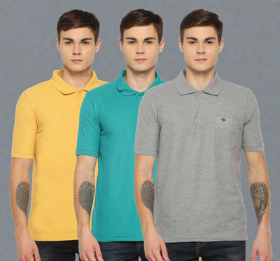 Dollar Solid Men Polo Neck Multicolor T-Shirt