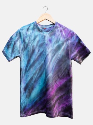 Flyydok Fashion Printed Men Round Neck Light Blue, Black, Purple, White T-Shirt