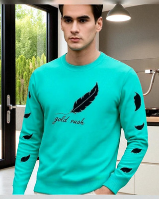 FASHIUM Printed Men Round Neck Blue T-Shirt