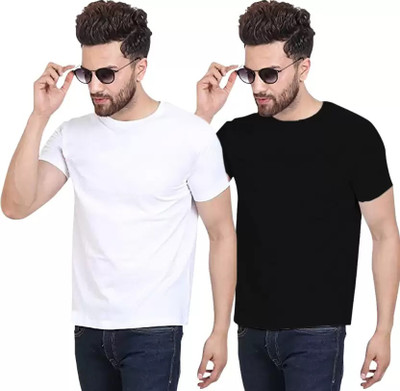 SL KARTIK CREATION Solid Men Round Neck White T-Shirt