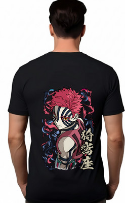 nowkart Graphic Print Men Round Neck Black T-Shirt