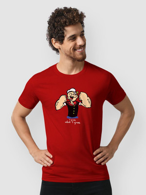 saira garments Printed Men Round Neck Red T-Shirt