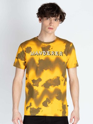 Status Quo Printed Men Round Neck Yellow T-Shirt