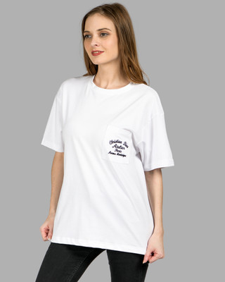 lady willington Printed Women Round Neck White T-Shirt